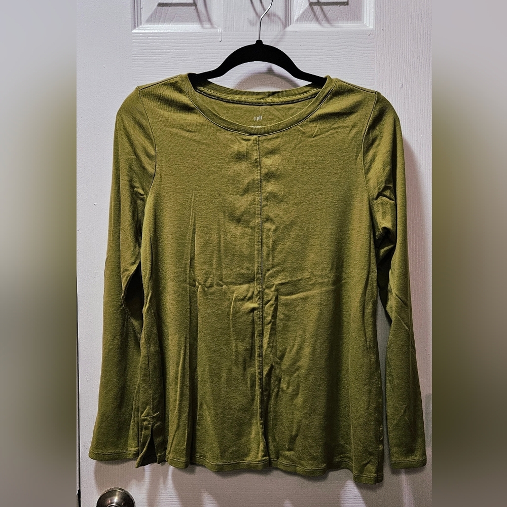 J.Jill Oluve Long Sleeve Tee Size M